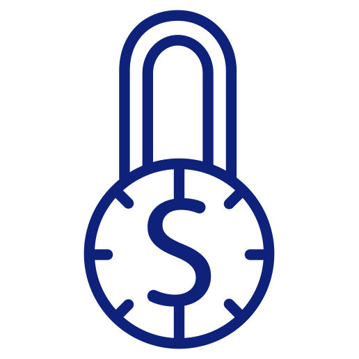 Padlock money icon